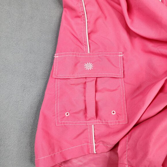 Raya Sun Swim Trunks Board Cargo Shorts Men's 1X Pink Stretch Waist Beach Surf - Picture 4 of 9